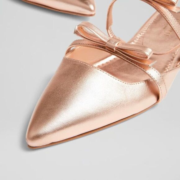 LK Bennett Ariella Flat Mule Rose Gold EU Size 38 (US 7.5) - Picture 2 of 10